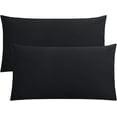 thumbnail image 1 of FLXXIE Paquete de 2 fundas de almohada estándar de microfibra, 1800 fundas de almohada súper suaves con cierre de sobre, fundas de almohada resistentes a las arrugas, la decoloración y las manchas par, 1 of 4