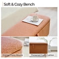 thumbnail image 5 of Boucle Bedroom Living Room Entryway Storage Ottoman Bench, Upholster Bed End Window Shoe Seat Large Rectangle Cushion Padded Foot Rest Toy Blanket Chest Cute for Girl Kid, Burnt Orange, 5 of 8