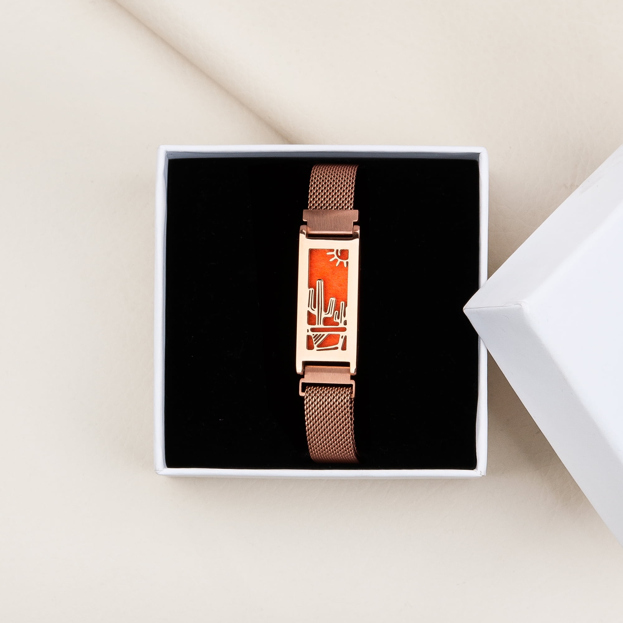 Anavia Essential Oil Bracelets, Aromatherapy Bracelet, Diffuser Bracelet, Aromatherapy Oil Lockets, Diffuser Lockets, Aromatherapy Jewelry, Diffuser Jewelry, With Gifts Box-[Rose Gold]
