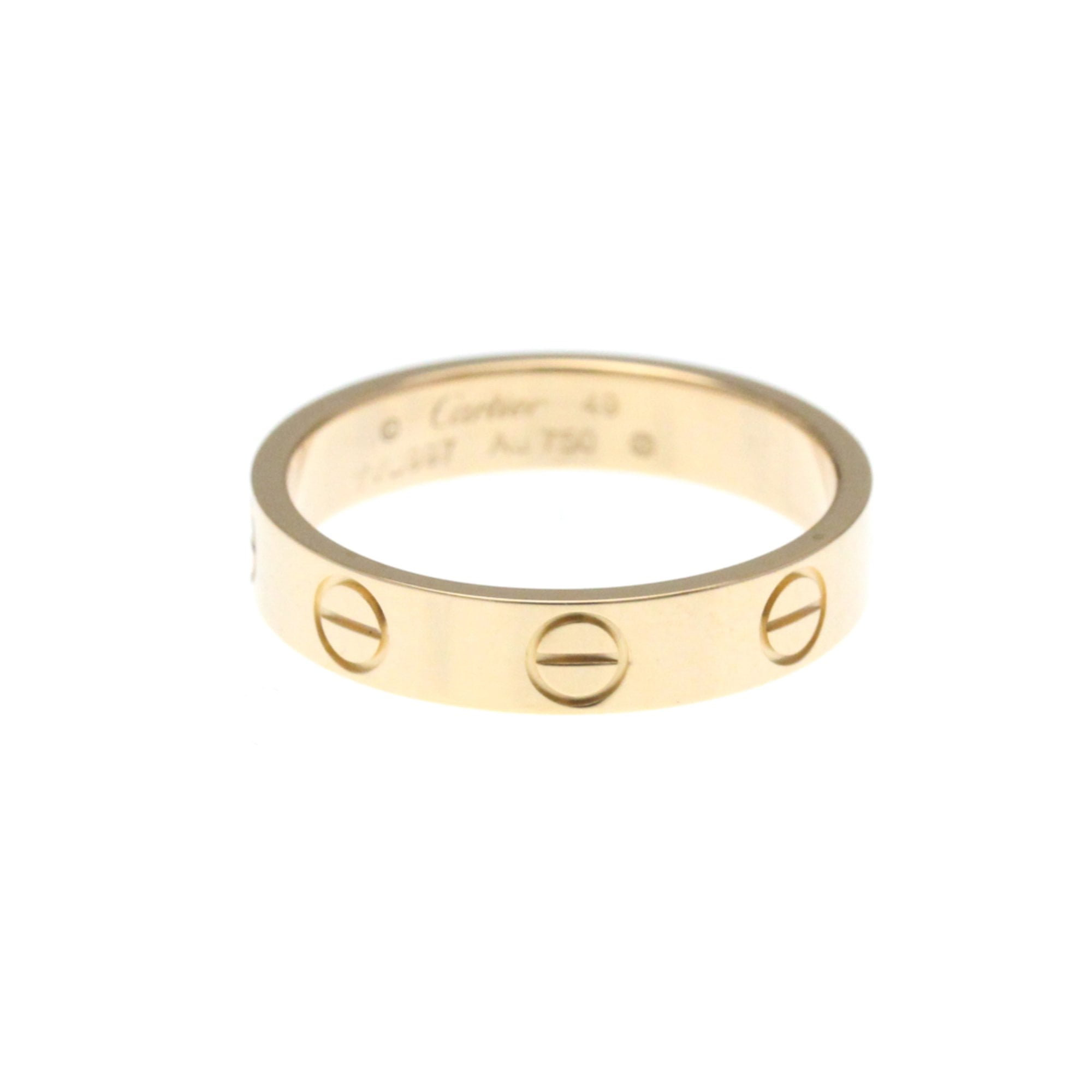 Pre-Owned Cartier Mini Love Ring Pink Gold (18K) Fashion No Stone Band Ring Pink Gold (Good)