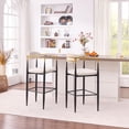 thumbnail image 5 of S-HOME Modern Upholstered Bar Stool Set of 2 with Gold-Accented Armrests, Ergonomic Design for Kitchen or Dining Use, Beige, 5 of 8