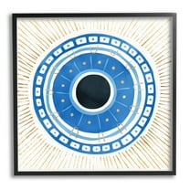 Stupell Industries Patterned Evil Eye Mati Symbol Graphic Art Black Framed Art Print Wall Art, Design by Ziwei Li