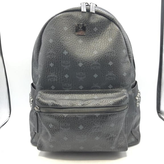 Pre-Owned MCM Stark Side Stud Backpack in Visetos, Size M, Black (MMK6SVE38BK001)