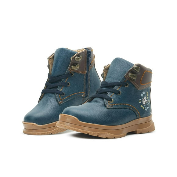 Bota para Niño Karsten Casual Urbana Antideslizante de Piel azul marino 18