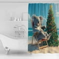 thumbnail image 4 of Christmas Shower Curtains for Bathroom Waterproof Fabric Bath Curtains Decor Bath Tub Curtain Winter Summer Beach Pine Tree Xmas Decorative Shower Curtain Sets with 12 Hooks, 72x72 Inch, 4 of 6