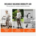 thumbnail image 6 of VEVOR Folding Walker on Wheels, 3-in-1 Stand-Assist Folding Walkers with Adjustable Height and Width, Lightweight Aluminum | Front Wheeled Mobility Aid for Elderly Handicapped Disabled, Up to 350LBS, 6 of 9