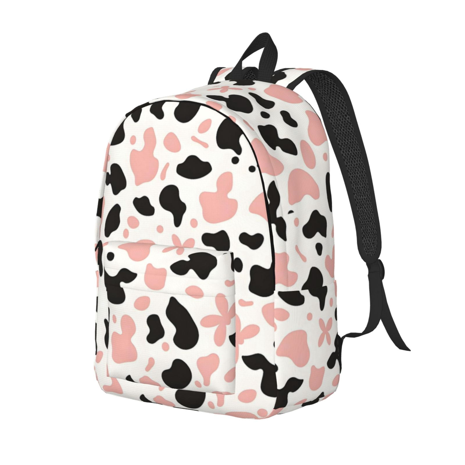 Casual Canvas Backpack Without Interlayer Large Capacity Stick Bag Design For Outdoor Shopping Office Outdoor Sports Simple Cow-Print Pattern_3 Small