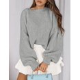 thumbnail image 2 of Suéter PRETTYGARDEN 2025 Otoño Tejido Grueso Oversized Gris S, 2 of 8