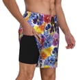 thumbnail image 2 of Honeii The Garden Tricolor Pansy Flower Print Men's Swim Shorts,Mens Swim Trunks,Breathable Mesh Beach Shorts for Swimming,Surfing, and Beach Activities-3X-Large, 2 of 6