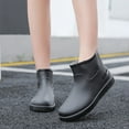 thumbnail image 5 of XIMIN Women's Lightweight Rain Boots Wide Calf Mid Waterproof Rainboots Solid Color Rain Boots Outdoor Non-Slip Boots Short Ankle Boots Garden Boots, 5 of 8