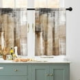 thumbnail image 3 of Kitchen Curtains and Valances 3 Piece Set, Valance Curtains for Kitchen Windows, 36 Inch Beige Modern Abstract Art Kitchen Curtains Tiers and Valances for Cafe Living Room Window Decor, Beige, 3 of 6