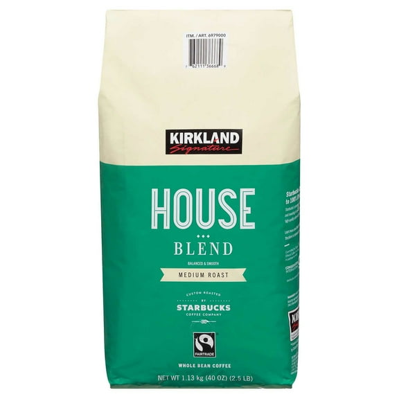 Kirkland Signature House Blend Coffee, Medium Roast, Whole Bean, 2.5 lbs