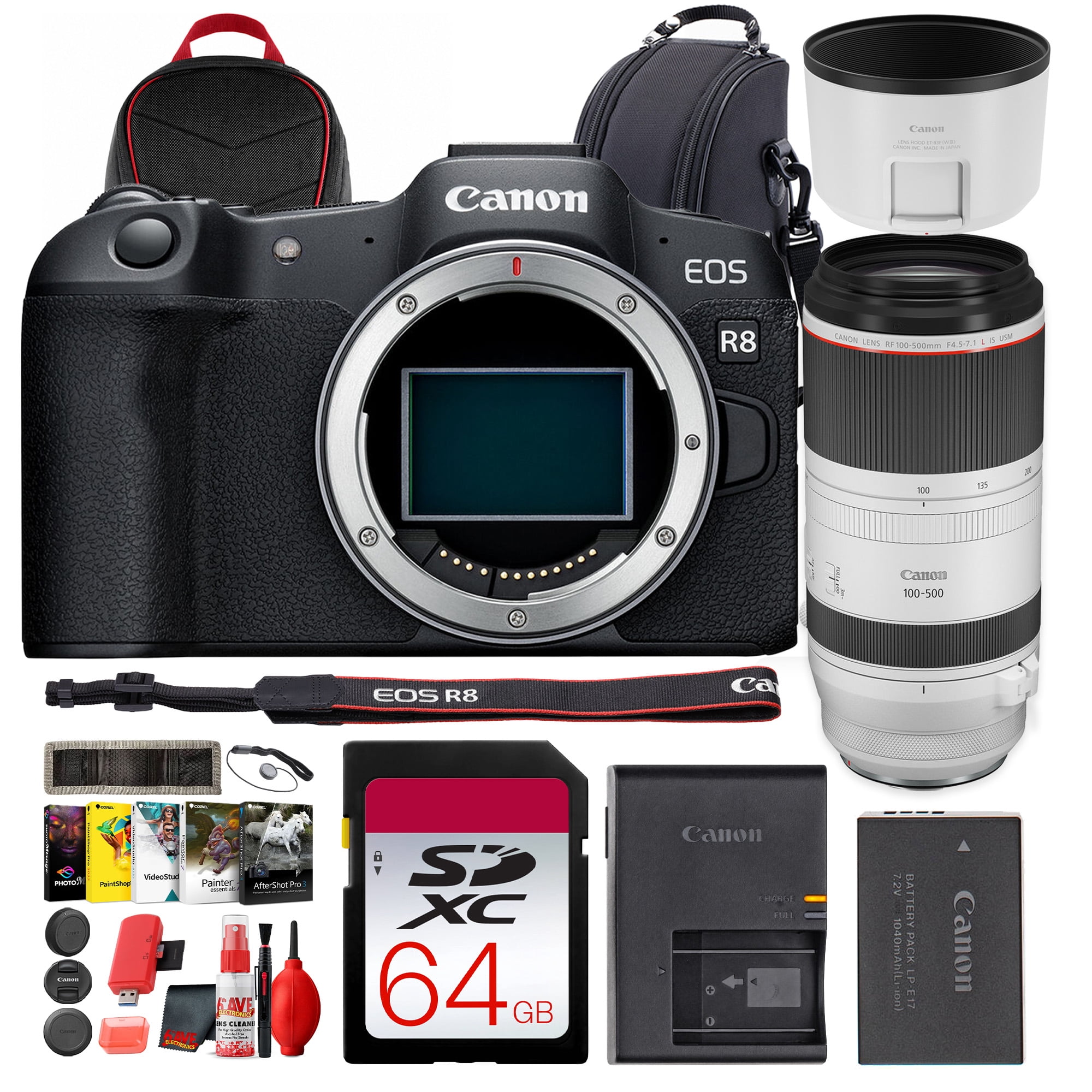Canon EOS R8 Mirrorless Camera | 24.2MP Full-Frame CMOS Sensor, DIGIC X Processor, 4K60p Video, 40fps Shooting, Dual Pixel CMOS AF II, Cropping Guide Firmware (International Model)