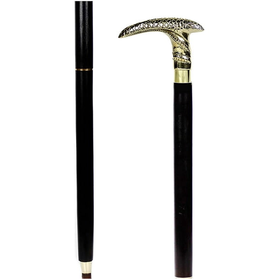 Aluminum & Brass Decorative Rosewood Walking Cane | Full Size Walking-Stick for Men & Women |