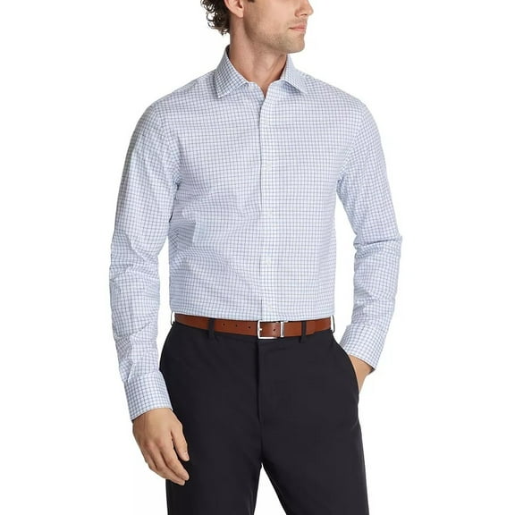 Tommy Hilfiger Men's Th Flex Regular-Fit Stretch Dress Shirt Blue-14.5 32/33