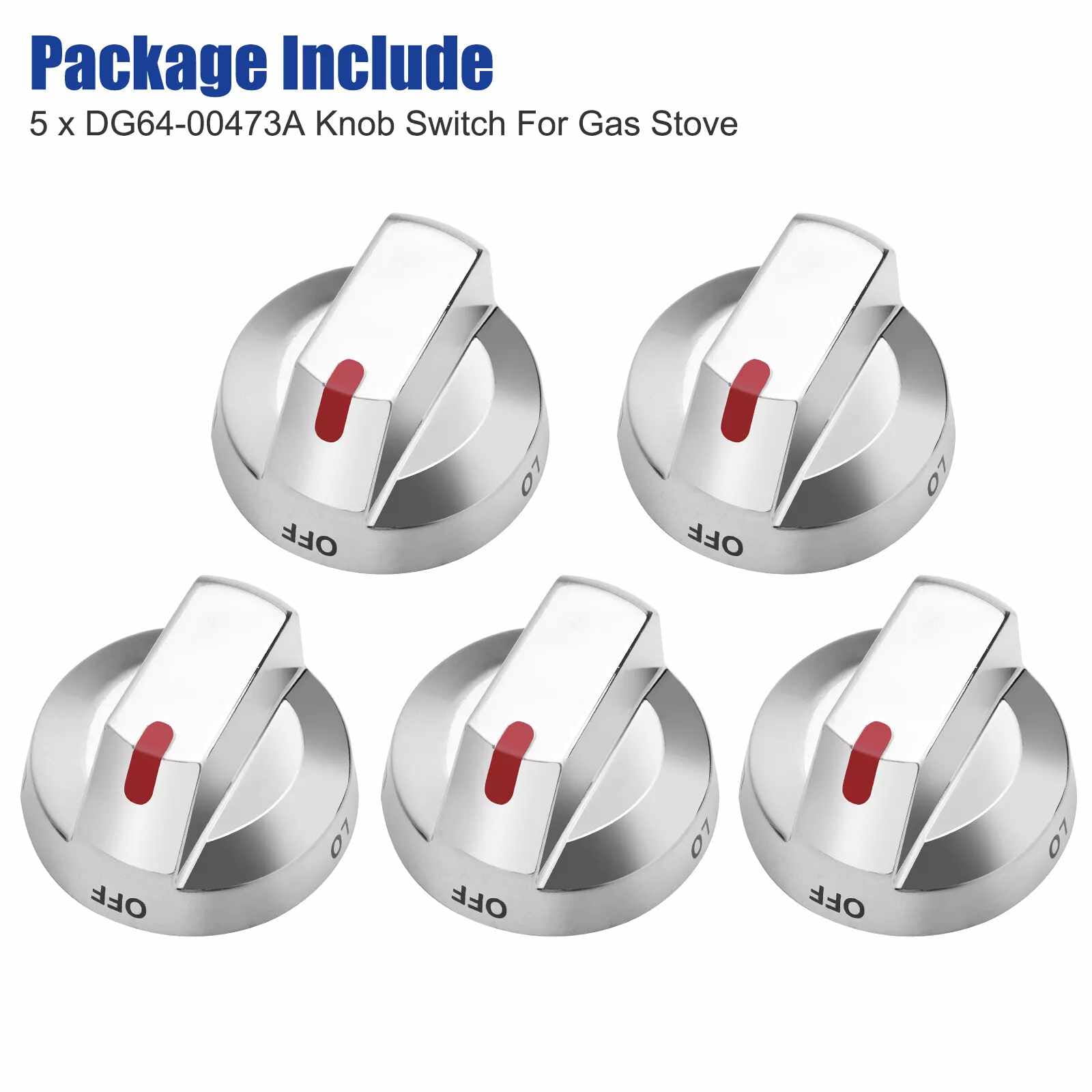 5Pcs Durable ABS Control Dial Knobs for Samsung Gas Stoves Easy Replacement for DG64-00473A