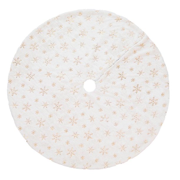 Brown Chrome Falda de árbol blanco de Navidad falda de árbol de Navidad para decoración del hogar de árbol navideño con copos de nieve de lentejuelas