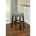 thumbnail image 2 of Linon Renner Backless 24.5" Counter Stool, Walnut Finish with Gray Fabric, 2 of 7