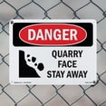 thumbnail image 4 of Quarry Face Stay Away OSHA Danger Rigid Plastic Sign 18 Inch x 12 Inch - 10 Pack, 4 of 8