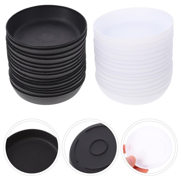 BESTOYARD 30Pcs White Gardening Flowerpot Base Trays Leak Proof Plant Pot Plates for Home