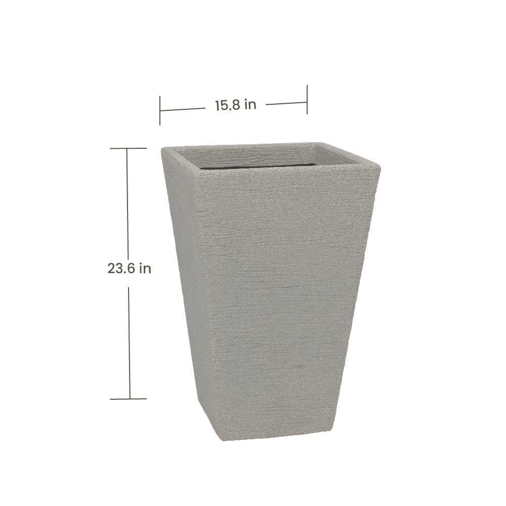 Ecobo 23.6 inches Eco-Friendly Rectangular Pot Planter, Elemento Indoor/Outdoor use, Durable, Versatile & Lightweight, Designed by Brazilian Artisans, Contemporary All-Weather Design – Gray