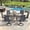 Black Table-Black Chairs, variant on VOXBIN 5 Pieces Patio Dining Set – 40.6" Round Outdoor Table with 4 Swivel Chairs, Walnut Table and Brown Chairs