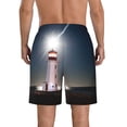 thumbnail image 3 of Bixox Men's Peggy's Cove Lighthouse printing Casual Classic Fit Short Summer Beach Shorts, 3 of 6