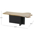 thumbnail image 3 of DecMode 48" x 18" Brown Teak Wood Handmade Coffee Table with Brown Live Edge Tabletop, 1-Piece, 3 of 9