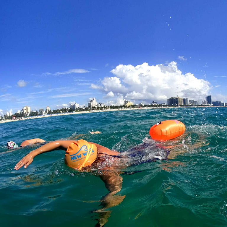 New Wave Swim Bubble for Open Water Swimmers and Triathletes - Be Safer  with New Wave Swim Buoy While Swimming Outdoors with This Swim Safety Buoy  Tow
