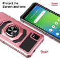 thumbnail image 4 of Compatible for Cricket Vision Plus Case w/Tempered Glass Screen Protector [Military Grade] Ring Car Mount Kickstand Shockproof Hard Phone Case - Pink, 4 of 7