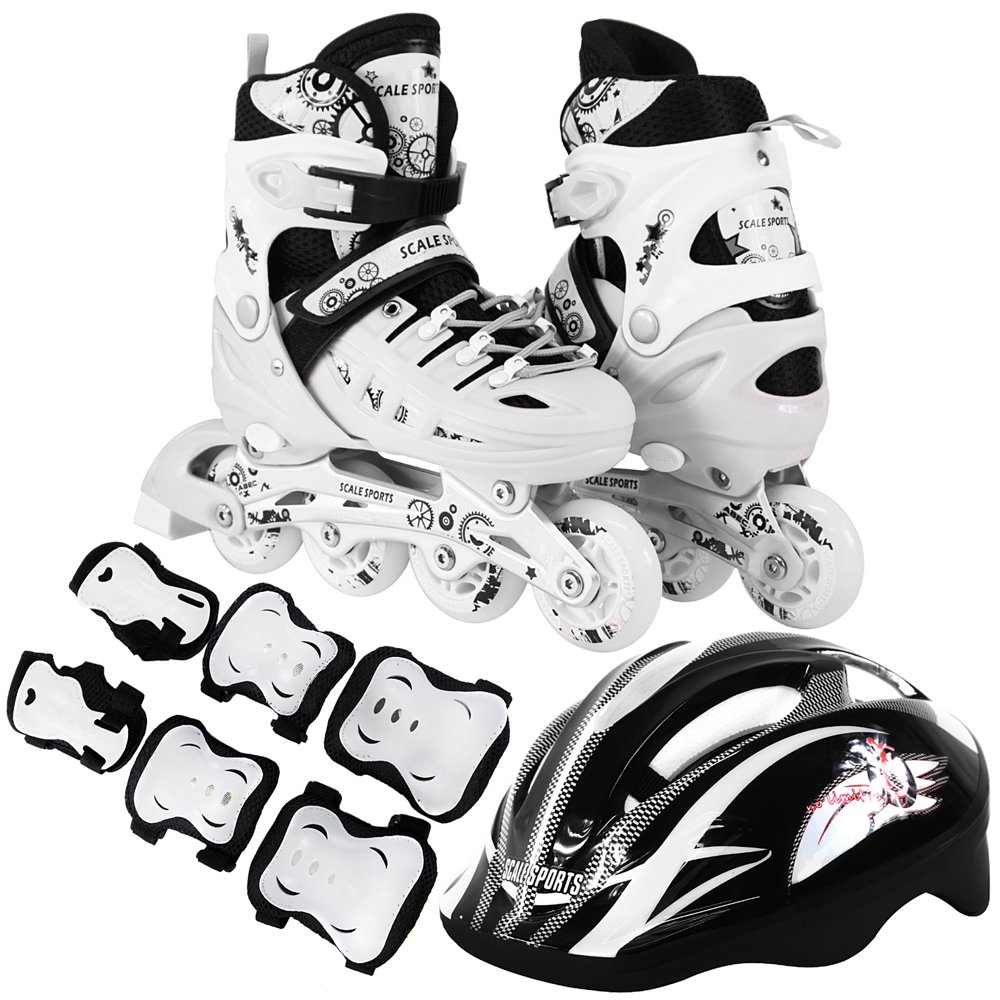 Kids Inline Skates Combo Set 6 PCS Protective Gear Helmet Durable Safe