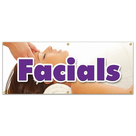 72" FACIALS BANNER SIGN spa beauty shop massage manicure pedicure no appointment