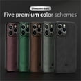 thumbnail image 3 of Fun-Casery Compatible with iPhone 13 Pro Case,Luxury PU Leather Anti-Slip Anti-Fingerprint Camera Lens Protection Soft Shockproof Cover Phone Case,Brown, 3 of 9