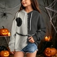 thumbnail image 2 of Grblisyd Halloween Girls Oversized Hoodies Patchwork Print Pullover Hooded Sweatshirts Casual Y2K Outfits Fall Winter Clothes, 2 of 5