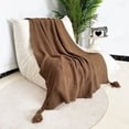 thumbnail image 1 of Chunky Cable Knit Throw Blanket for Couch,Super Soft Cozy Woven Blanket for Room Decor coffee color 110*150cm, 1 of 5
