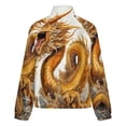 thumbnail image 6 of Jackets for Women Winter Coat Jackets Flannel Stand Collar Jacket(Golden Chinese Dragon Illustration,Size:S-4XL), 6 of 7