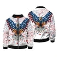 thumbnail image 3 of Chaqueta con estampado 3D del Día de la Independencia para hombre y mujer, estilo Harajuku, de manga larga, con cremallera y estampado de la bandera nacional de EE. UU., para primavera y otoño, Y2K, 3 of 5