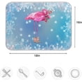 thumbnail image 2 of GZHJMY Christmas Pink Flamingo with Scarf Absorbent Dish Drying Mat Large Microfiber Kitchen Countertop Table Protector Multi-Purpose Counter Rack Sink Drainer Pad (16" x 18"), 2 of 5
