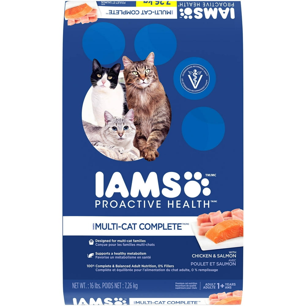 Iams Proactive Health MultiCat Complete Salmon & Chicken Dry Cat Food, 16 Lb
