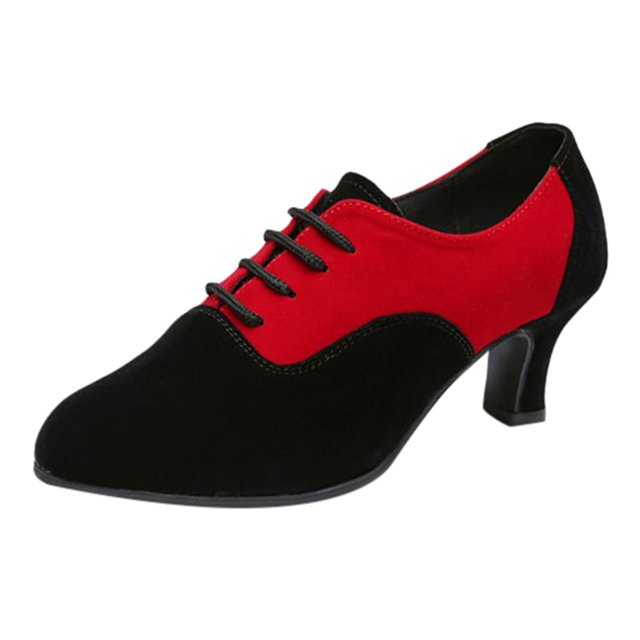 Chaussures Simples Antidérapantes d'Intérieur pour Femmes, Patchwork, Semelle Souple, Danse Latine