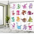 thumbnail image 4 of Ambesonne Colorful Shower Curtain, Dinosaurs Extinction, 69"Wx84"L, Multicolor, 4 of 4