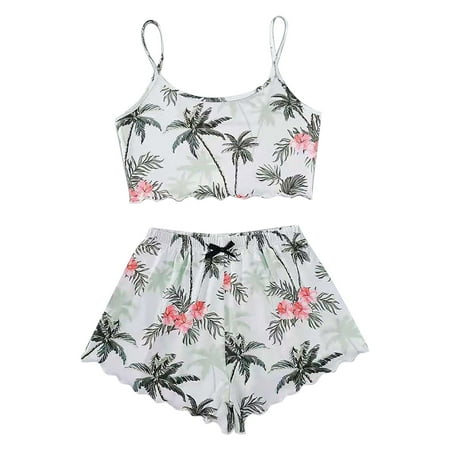 

Women Tie Dye Printing Sexy Pajamas Sleeveless Cami Shorts Lingerie Slim Sleepwear Set Nightshirt Sleepshirt Nightgown