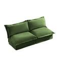 thumbnail image 5 of Convertible 2 Seater Deep Seat Sofa, Chenille Sectional Sofa Couch with Slip-cover, Upholstered Armless Cloud Couch with Pillow for Living Room, Apartment, Free Combination Cozy Sofa, Green, 5 of 7
