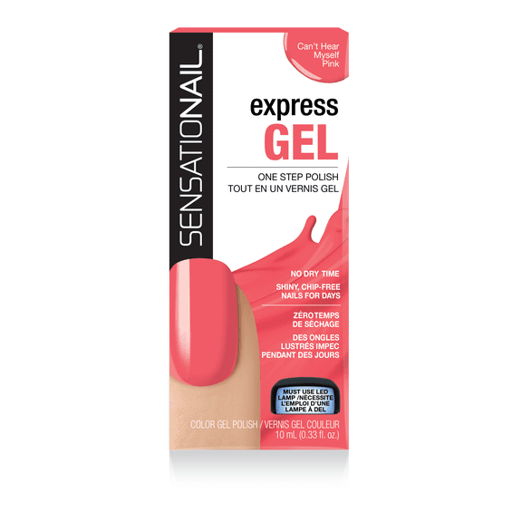 Sensationail Express Gel Nail Polish (Pink), Can't Hear Myself Pink, 0.33 fl oz