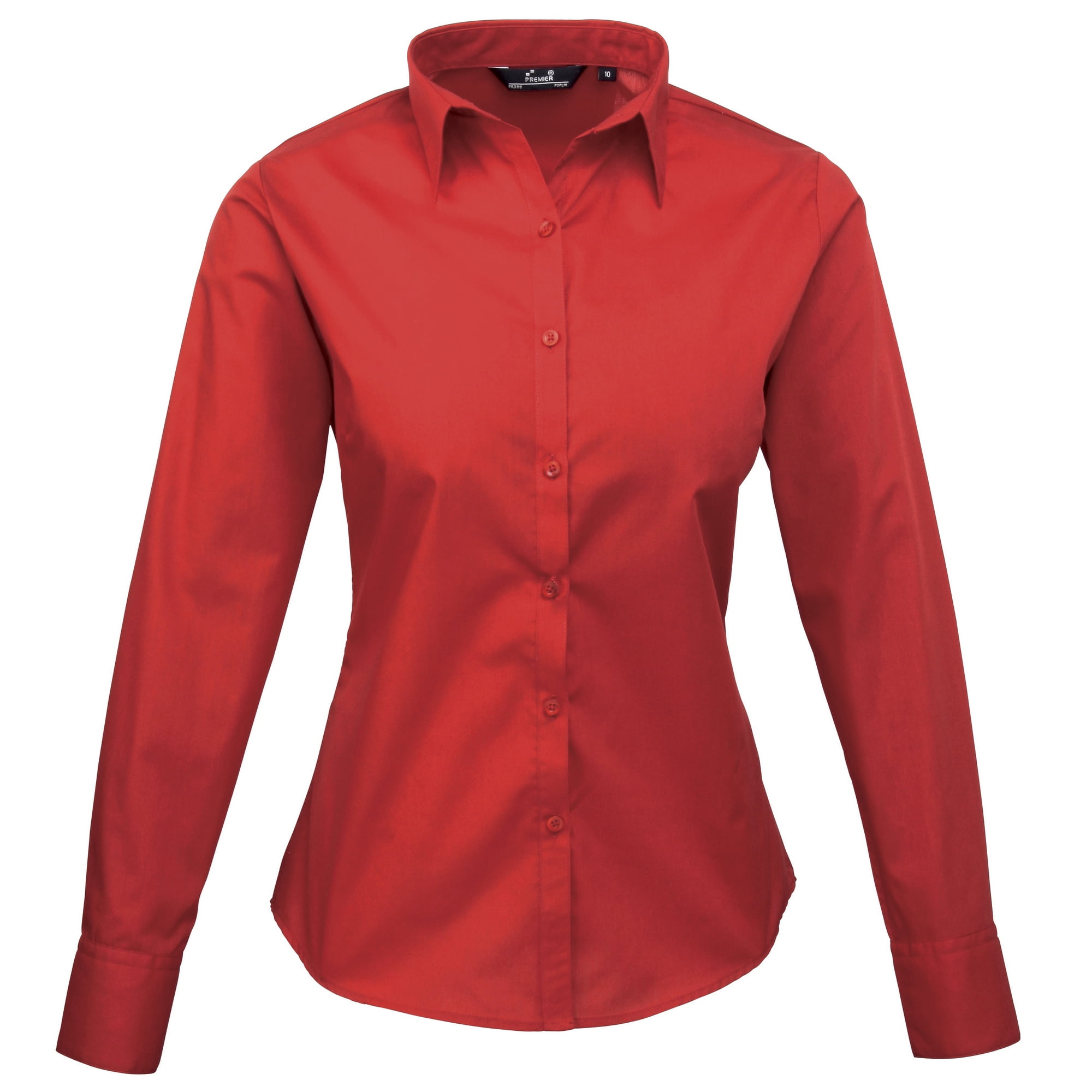 Premier Womens//Ladies Poplin Polycotton Long Sleeve Corporate Blouse