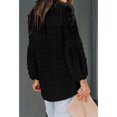 thumbnail image 3 of Qarigey Camisa de mujer con cuello en V con volantes Blusa de encaje casual de manga larga con cuello en V Prendas para la parte del cuerpo Negro M Qarigey AP003522-14, 3 of 6