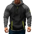 thumbnail image 2 of LWavelet Mens Casual Long Sleeve Pullover Hoodie with Zipper Pockets and Adjustable Drawstring Hood for Outdoor Activities, 2 of 5