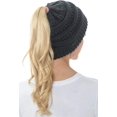 thumbnail image 2 of HSHDLDF Ponytail Messy Bun BeanieTail Women's Beanie Solid Ribbed Hat Cap, 2 of 7