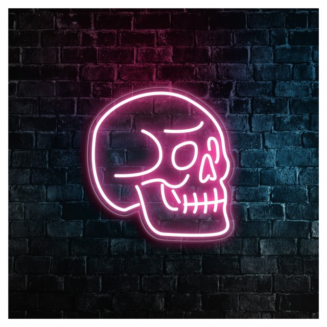Letrero De Neón De Calavera, Ideal Para Fiestas, Festivales, Decoración De Pared Personalizada, Regulable, 38cmx38cm