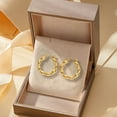 thumbnail image 2 of DESIGNICE Statement Earrings for Women,Stainless Steel Plated C-Shaped Hoop Gold Earrings for Women,Gold Hoop Earrings Birthday Jewelry Gift for Her,Style1, 2 of 7